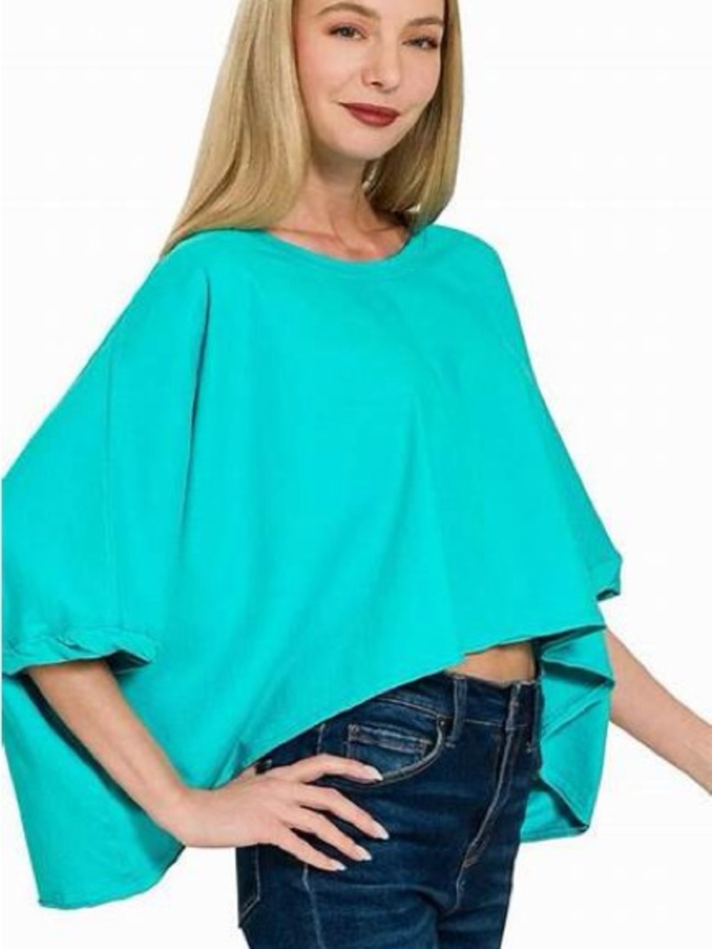 Zenana Outfitters Pink Cropped Flow Top